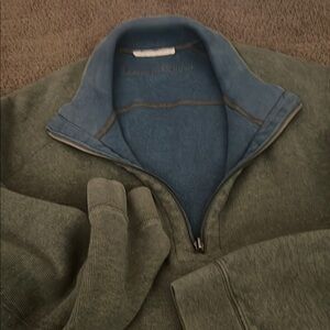 Tommy Bahama Cozy Green and Blue Zip Up Sweater